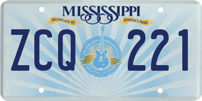 MS license plate ZCQ221
