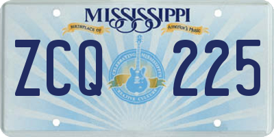 MS license plate ZCQ225