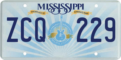 MS license plate ZCQ229