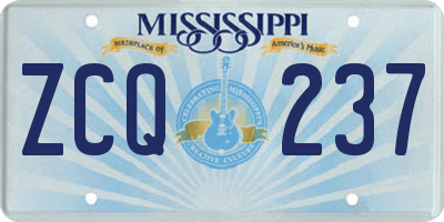 MS license plate ZCQ237