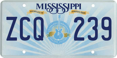 MS license plate ZCQ239
