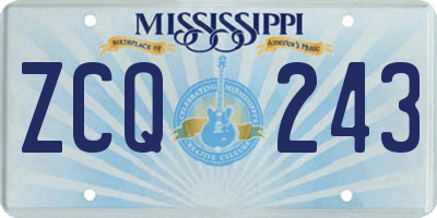 MS license plate ZCQ243