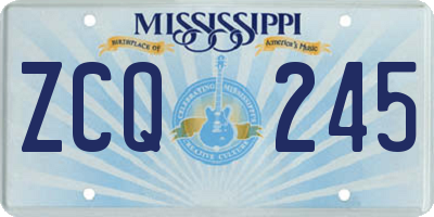 MS license plate ZCQ245