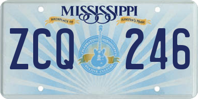 MS license plate ZCQ246