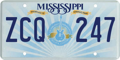 MS license plate ZCQ247