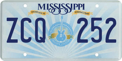 MS license plate ZCQ252