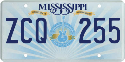 MS license plate ZCQ255