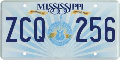 MS license plate ZCQ256