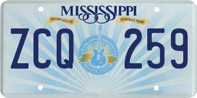 MS license plate ZCQ259