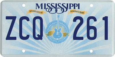MS license plate ZCQ261