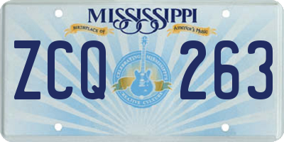 MS license plate ZCQ263