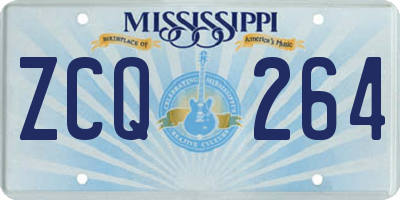 MS license plate ZCQ264