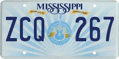 MS license plate ZCQ267