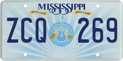 MS license plate ZCQ269