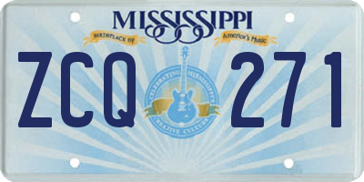 MS license plate ZCQ271
