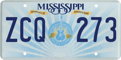 MS license plate ZCQ273