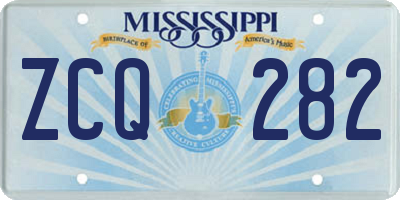 MS license plate ZCQ282