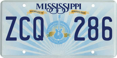 MS license plate ZCQ286