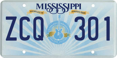 MS license plate ZCQ301