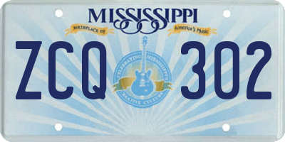 MS license plate ZCQ302