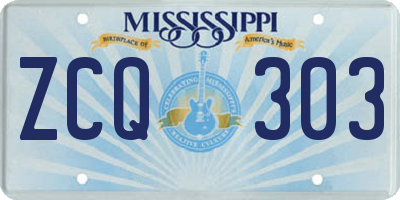 MS license plate ZCQ303