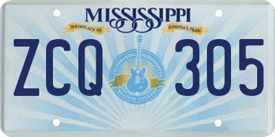 MS license plate ZCQ305