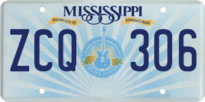 MS license plate ZCQ306