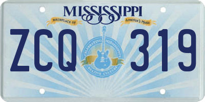 MS license plate ZCQ319