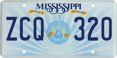 MS license plate ZCQ320
