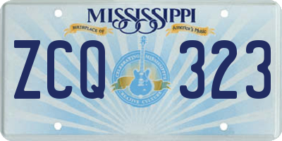 MS license plate ZCQ323