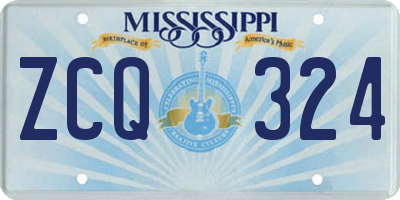 MS license plate ZCQ324