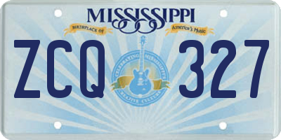 MS license plate ZCQ327