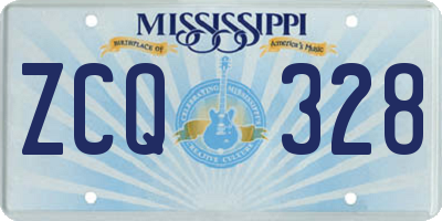 MS license plate ZCQ328