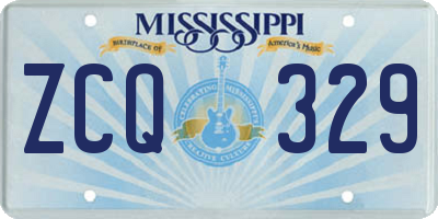 MS license plate ZCQ329