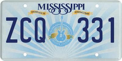 MS license plate ZCQ331