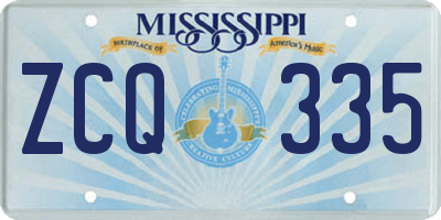 MS license plate ZCQ335