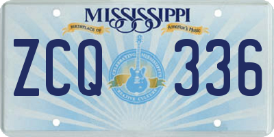 MS license plate ZCQ336
