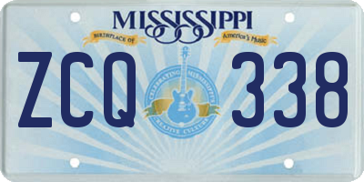 MS license plate ZCQ338