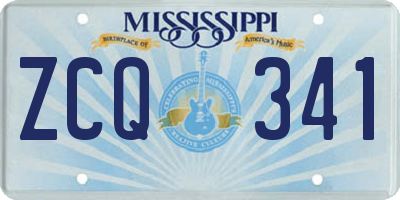 MS license plate ZCQ341