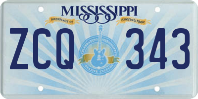 MS license plate ZCQ343