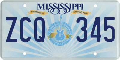 MS license plate ZCQ345
