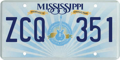 MS license plate ZCQ351