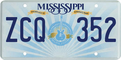 MS license plate ZCQ352