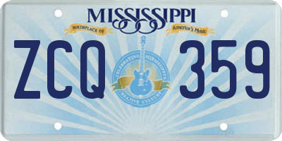 MS license plate ZCQ359
