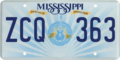 MS license plate ZCQ363