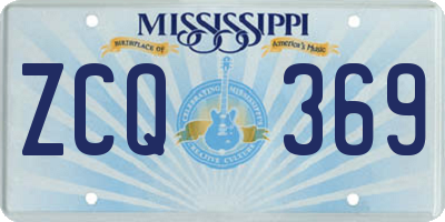 MS license plate ZCQ369