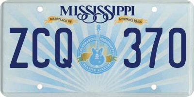MS license plate ZCQ370
