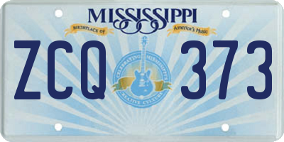 MS license plate ZCQ373