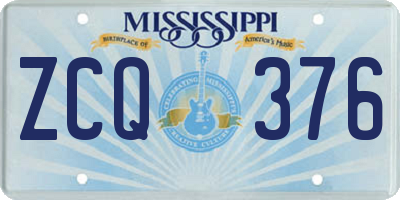 MS license plate ZCQ376