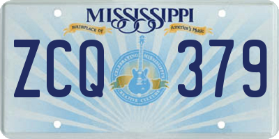 MS license plate ZCQ379